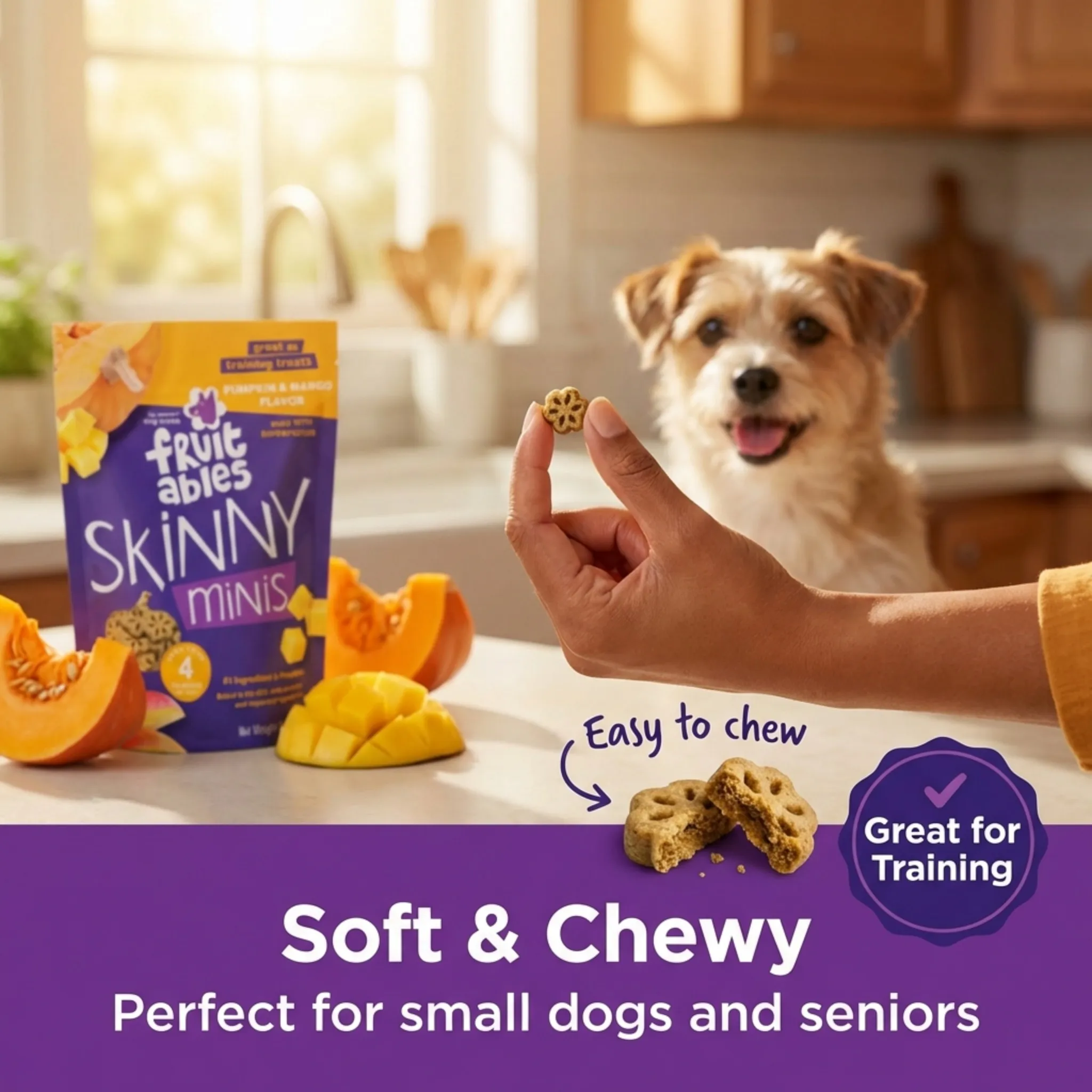 Food PDP example — product in real use context with hand for scale