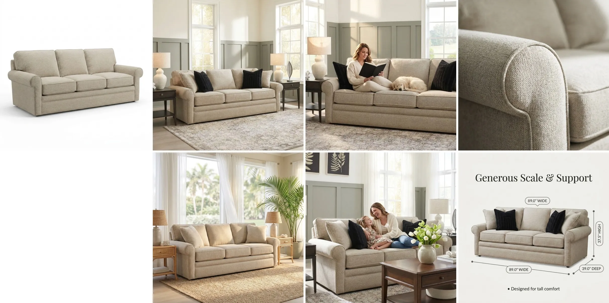 La-Z-Boy sofa — 7 AI-designed listing images