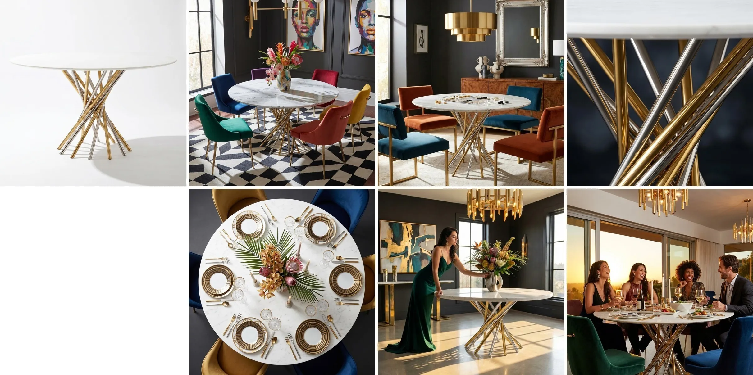 Jonathan Adler dining table — 7 AI-designed listing images