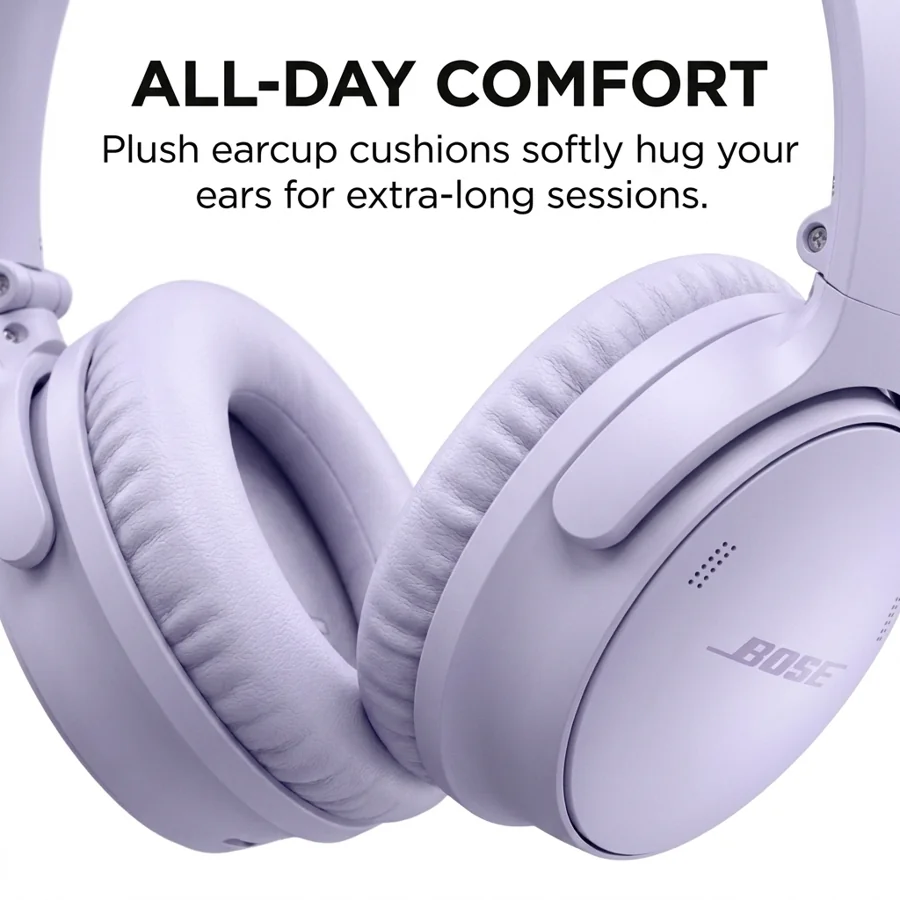 A lavender Bose headphone image made in Pixii