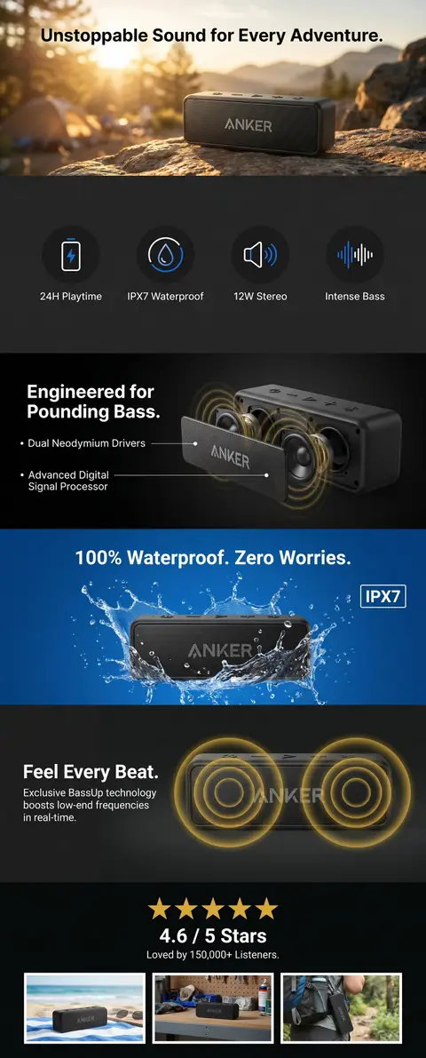 Anker A+ content designed with Pixii