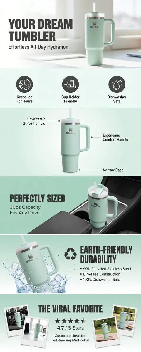 Stanley A+ content designed with Pixii